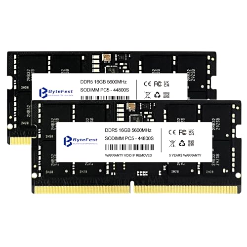 DDR5 RAM 32GB (2x16GB) 5600MHz PC5-44800 CL46 1.1V SODIMM 262-Pin Laptop/Notebook RAM Memory Modules