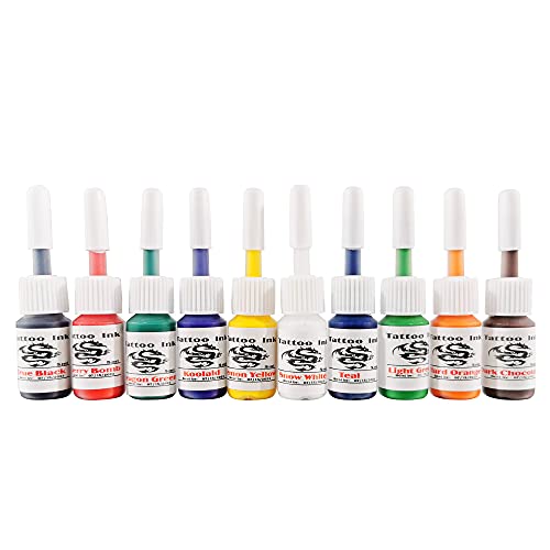 Tattoo Color Inks Set Pigmento Cuerpo de Botella de Microblading Profesional para Arte Tatuaje Permanente Arte Corporal Cejas Tinta para Tatuaje 10pcs Beauty7