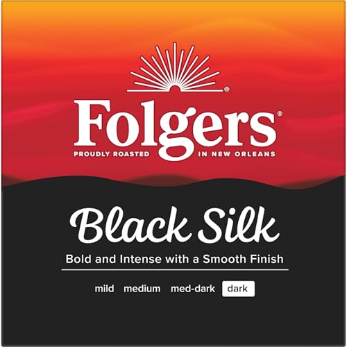 Image of Folgers Black Silk Coffee, Dark Roast, Keurig K-Cup Pods, 10 Count Box (Pack of 6)