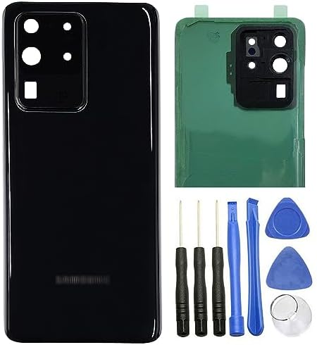 ubrokeifixit Galaxy S20 Ultra Rear Back Glass Cover Replacement for Samsung Galaxy S20 Ultra 6.9" LTE G988B/DS,S20 Ultra 5G SM-G988(NOT for S20+ 6.7",NOT for S20 6.2") (Black/Camera Lens)