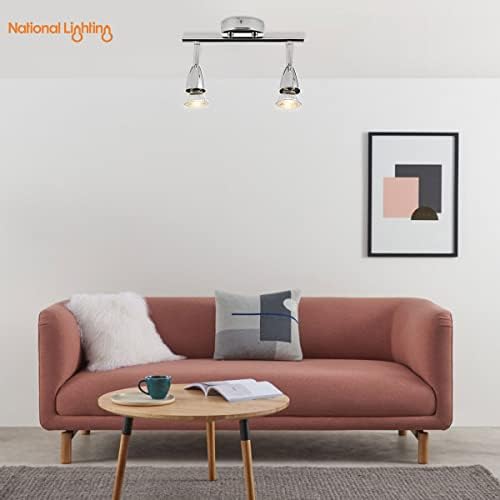 Amalfi 2 Way Adjustable Bar Spotlight Fixture - IP20 Semi Flush Ceiling Light - GU10 LED Compatible Spotlight Lamp - Residential and Commercial Dimmable Light Fitting | Antique Brass Finish