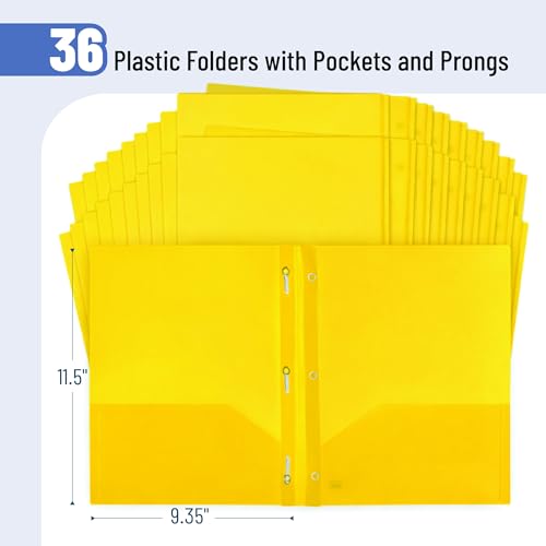 Mr. Pen- Bulk Plastic Folders with Pockets and Prongs, 36 Pack by Mr. Pen - Used condition - US$21.40