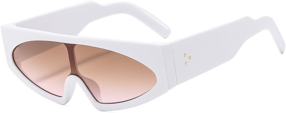 LVTFCO Unique One Piece Goggle Sunglasses Women Trend Sports Sun Glasses Female Vintage Fashion Jelly Color Rivets Sunglass