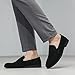 OXNGDMDM Suede Loafers for Men's Fashion Slip On Dress Flats Comfortable Lightweight Round Toe Low Heel Business Work Shoes for Office Driving Daily Wear (Black,8.5)