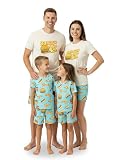 PATPAT Family Matching Pajamas Short - Sleeve Cute Cartoon Print Dog Sleepwear Top with Shorts Pajama Set Mom and Daughter 2 Piece Pjs Set Loungewear Casual Green White for Adults Women S