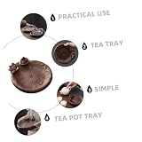 OUNONA Czerwona Porcelanowa Taca Na Herbatę Elegancki Uchwyt Na Czajniczek Talerzyk Na Herbatę Do Czajnika Taca Do Serwowania Herbaty Mata Do Domu Biura Restauracji I Hotelu