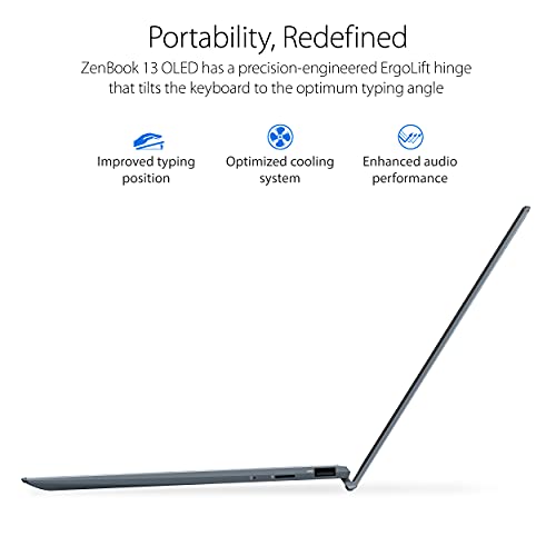 ASUS-ZenBook-13-OLED-Ultra-Slim-Laptop-133-OLED-FHD-NanoEdge-Bezel-Display-AMD-Ryzen-7-5700U-8GB-LPDDR4X-RAM-512GB-PCIe-SSD-NumberPad-Wi-Fi-5-Windows-11-Home-Pine-Grey-UM325UA-DH71