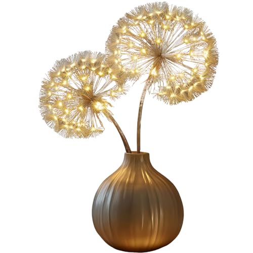 JYCWTT Dandelion Lamp - Blissful Bright Dandelions Indoor Decorative LED Flowers Battery Operated Fairy Lights for Home Decor Bedroom Living Room Wedding Centerpiece (No Bottle)