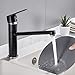 Auralum Grifo Cocina Negro con Giro de 360° en Latón, Elegante Grifo de Fregadero, Mezclador de Fregadero para Cocina
