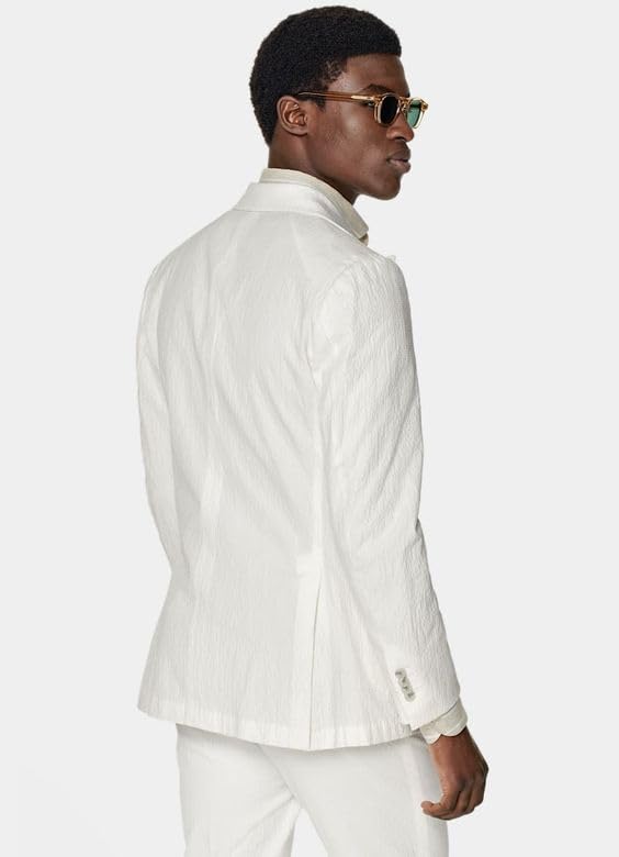 Mens White Seersucker Suit Grooms Double Breasted Suit for Wedding Mens Formal Suits Slim Fit4