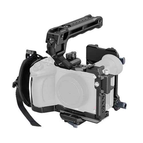 Cage caméra pour Sony FX2 avec poignée NATO amovible et griffe flash pour accessoires (5590)