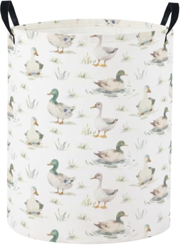 Image of Baby Laundry Basket Baby Nursery Hamper Kids Laundry Basket Toy Storage Bin for Boys Room Decor Gift Baskets for Bedroom Bathroom(Duck)