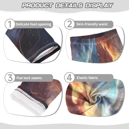 Toddler Girls Leggings Printed Yoga Pants Leggings Orange White Phoenix for Kids3