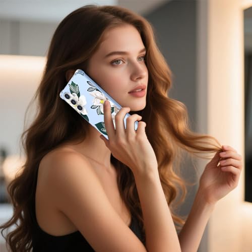 WEIOUHR Capa para Galaxy A54 5G Samsung A54 5Gphone, design de flor branca de TPU macio, à prova de choque, resistente a arranhões, leve, para Samsung Galaxy A54 5G (Magnólia)
