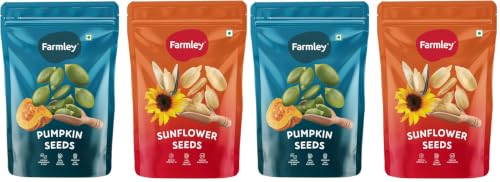 Image of Farmley Edible Seeds Combo 400 g | Chia Seed + Sunflower Seed + Pumpkin Seed I Superfood Mix for Healthy Eating | Rich in Protein & Fiber (200g, each) (Pack of 4)