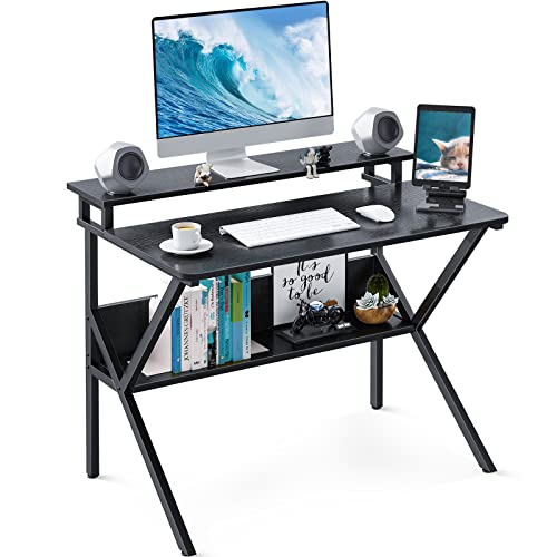 Amazon | KKL 机 pcデスク パソコンデスク コンパクト モニター台付き