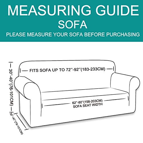 U-Nice Home UHSC0204-L-COFFEE Velvet Sofa Covers Stretch Couch Covers For 3 Cushion Couch Furniture Protector Sofa Slipcover thumb #6