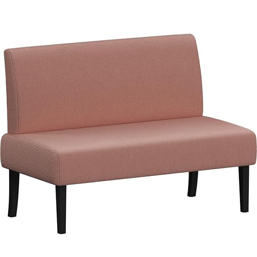 Yaheetech Sofá Relax de 2 Plazas Tapizado en Poliéster para Sala de Estar MAX Capacidad de 136KG Rosa