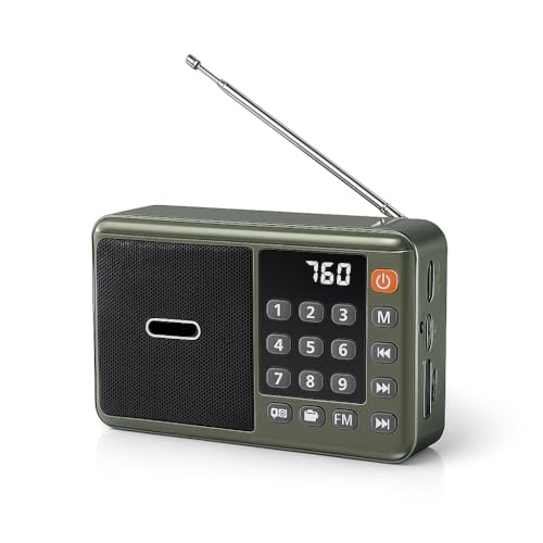 Image of Fire Turtle Pocket Blast FM Radio with Bluetooth Speaker with Powerful Sound,FM Recording, Antenna, 6w-12 Hours (USB Charging) and Number Pad (AUX, SD Card, USB Input) (RM-662-Green)