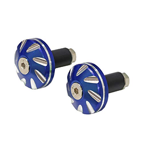 モトベース（MOTO BASE）ハンドルパーツ 汎用アルミバーエンド MBBED-01（ブルー/内径：φ14～19mm用）