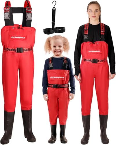 DaddyGoFish Chest Waders for Kids and Adults Fishing and Hunting Waders with a Pocket and a Wader Hanger