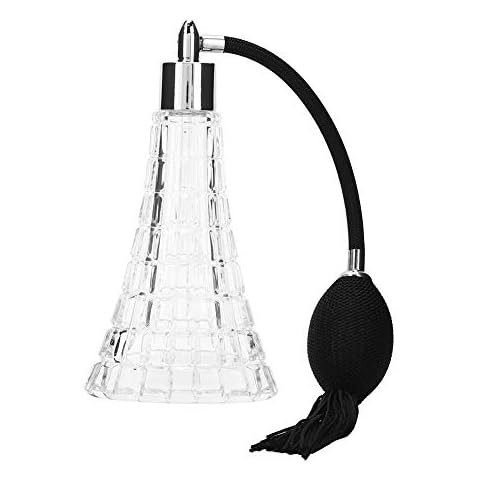 Refillable Perfume Bottle, 2.53OZ/75ml Empty Vintage Perfume Atomizer Spray Bottle, Classic Sprayer with Black Air Bulb/Long Tassel, Professional Great for Home Travel Cover
