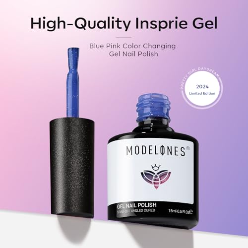 Esmalte de uñas gel cambio color 15 ml rosa azul miniatura 5