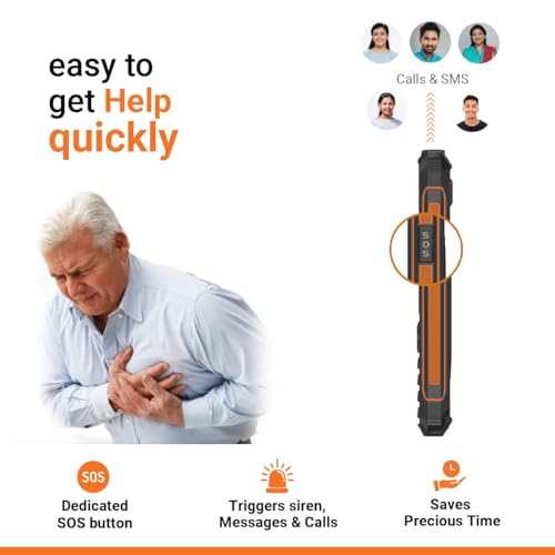 Easyfone Shield+ 2.8" Rugged Phone with 20+ Senior Features, IP68 Water, Shock & Dust Proof, 2500mAh Battery, SOS, Includes Care Plan for Quick Ambulance Coordination & 2 yrs Warranty.