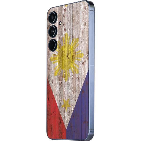 Skinit Decal Phone Skin Compatible with Galaxy A36 5G - Philippines Flag Dark Wood Design