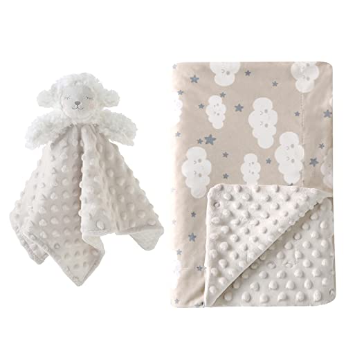 Image of Truwelby Security Blanket Set of 2, 30x40” Infant Plush Blanket &16” Minky Dot Fabric Sweet Loveys for Babies, Baby Blankets with Stuffed Animals, Baby Snuggle Blankie Baby Gifts for Boys and Girls