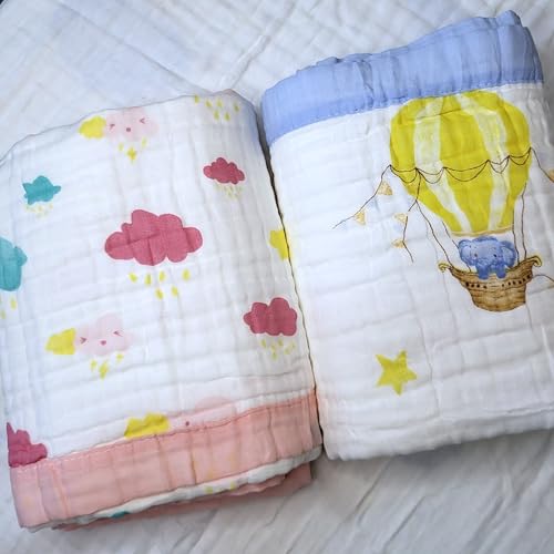 Image of Newborn Baby and Infant Soft Nursery Blanket with 100% Organic Knitted Cotton GOTS Certified. Baby Quilt Comforter, Receiving Blanket Size 41x41 Inch