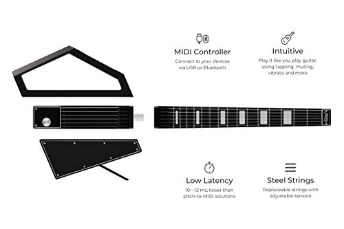 JAMMY G (Jammy Guitar) App-Enabled Digital MIDI Guitar & Controller, Modular Portable Foldable Guitar Fits in Your Backpack, Always Tuned & Ready to Play, with Detachable Frame, Strap, & Carrying Bag - Thumbnail 7