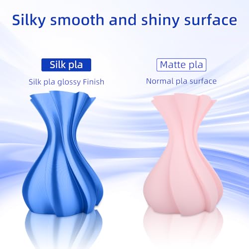 Image of 3DHoJor Silk PLA Filament 1.75mm, Silk PLA 3D Printer Filament, 2.2 LBS (1KG) Cardboard Spool, Fit Most FDM 3D Printer, Silk Blue