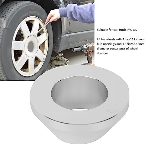 Image of Wheel Balancer Hold Down Cone, Manual Tire Changer Centering Cone Billet Aluminum Wheel Balancer Hold Down Cone for 1.67in Diameter Center Post Car Truck