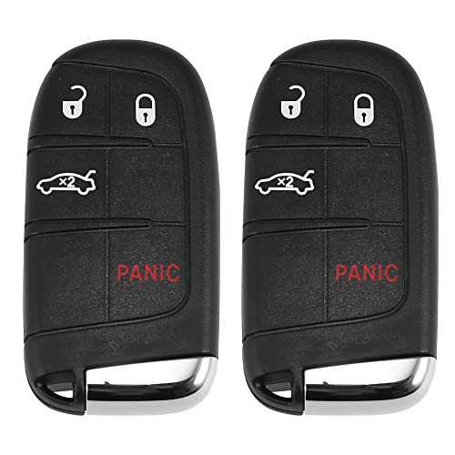Clé de voiture de rechange 433 MHz 4A pour Dodge Charger et Challenger avec puce 4 boutons lot de 2