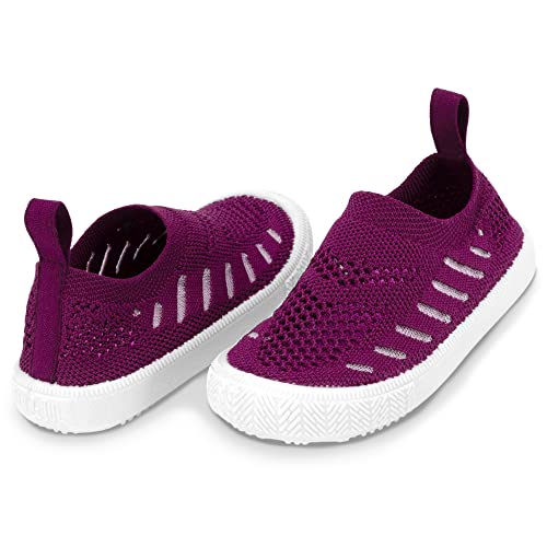Image of JAN & JUL Slip-on Knit Shoes, Machine Washable and Lightweight Sneakers for Toddler Boys and Girls