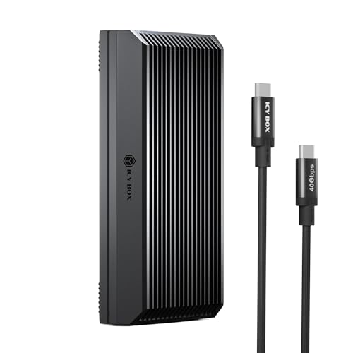 40Gbps M.2 NVMe SSD Enclosure ICY BOX M.2 Enclosure Support SSD M/B+M Key Size 2280/2260/2242/2230 Compatible with Thunderbolt 4/3/USB4/3.2/3.1 Tool-Free Aluminum Thunderbolt 4 Enclosure