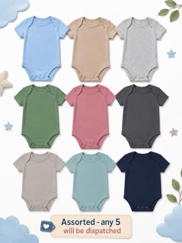 Image of TuddyBuddy 100% Cotton Multi Color Romper /Bodysuit /Onesies for Baby Boys & Baby Girls