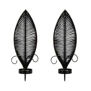 Ldbuejiaja Liść Metalowy Kinkiet Świecznik 2 szt.