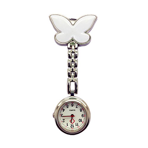 TrifyCore Reloj de Bolsillo médico Especial de la Enfermera de la decoración de la Mariposa de Plata