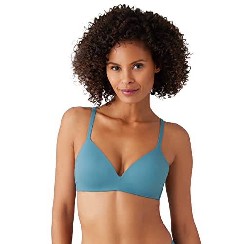 Wacoal Women's How Perfect Lightly Padded Wire Free Mid Coverage T-Shirt Bra, 852189, Provincial Blue, 32D
