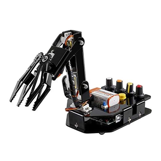 SUNFOUNDER Robot Arm 4-Axis Servo Control 180 Grados de Rotación Kit Robotica para Arduino de Juguete Programable para Niños y Adultos