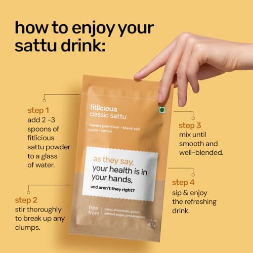 fitlicious Classic Sattu | Roasted Gram Atta | Fiber-Rich & High Protein | 10...