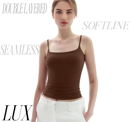 Image of SIGHTBOMB Softline Double Layer Premium Feather Touch Cuddle TEE Micro Fibre Spaghetti Tank Tops for Women