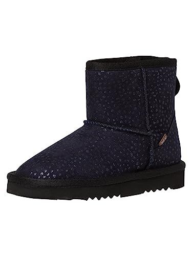 Girls Winter Ankle Boots Without Heel Lined Glitter