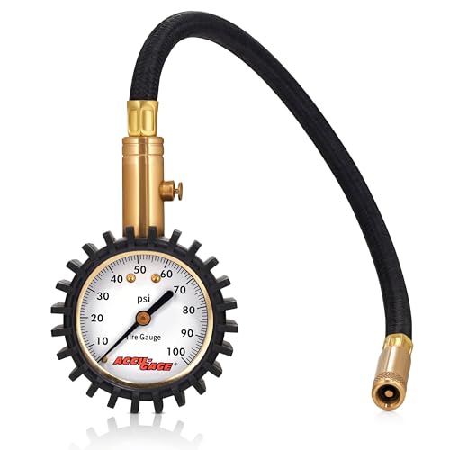 Image of Accu-Gage H100X Professional Tire Pressure Gauge with Protective Rubber Guard (100 PSI)