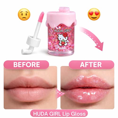 Image of Mini Sipper Juice Bottle Lip Gloss Set - Pink Sparkle, Waterproof Long Lasting Lipgloss for Girls, Lip Gloss Combo, Gift for Teens (2Pc Swiss Juice Lipgloss)