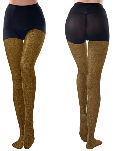 Image of Shimmer Glitter Tights for Women Metallic Sparkle Tights Shiny Pantyhose