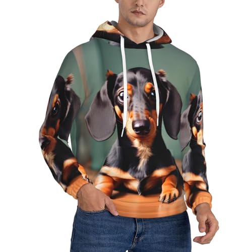 Sweat à capuche chaud homme motif teckel : le cadeau parfait