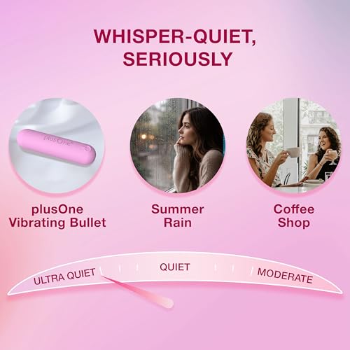 Image of plusOne Bullet Vibrator for Women, Mini Vibrator Made of Body-Safe Silicone, Fully Waterproof, USB Rechargeable, Sex Toy Personal Massager with 10 Vibration Settings, Light Pink